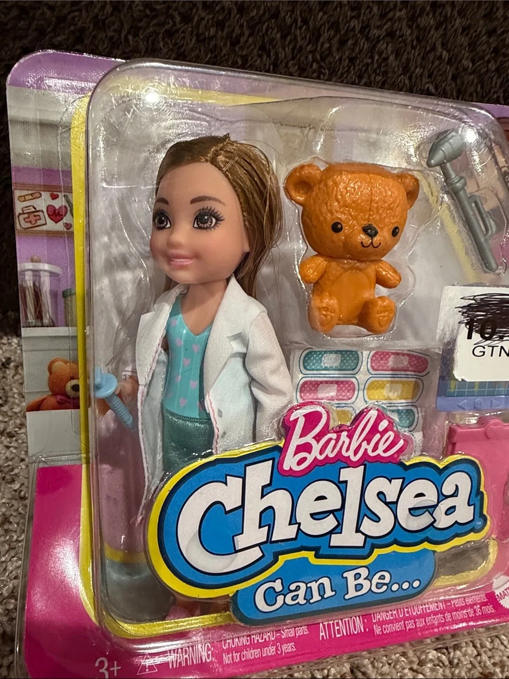 Barbie Chelsea Can Be Doctor Doll with Blue & White Outfit and Brown Teddy